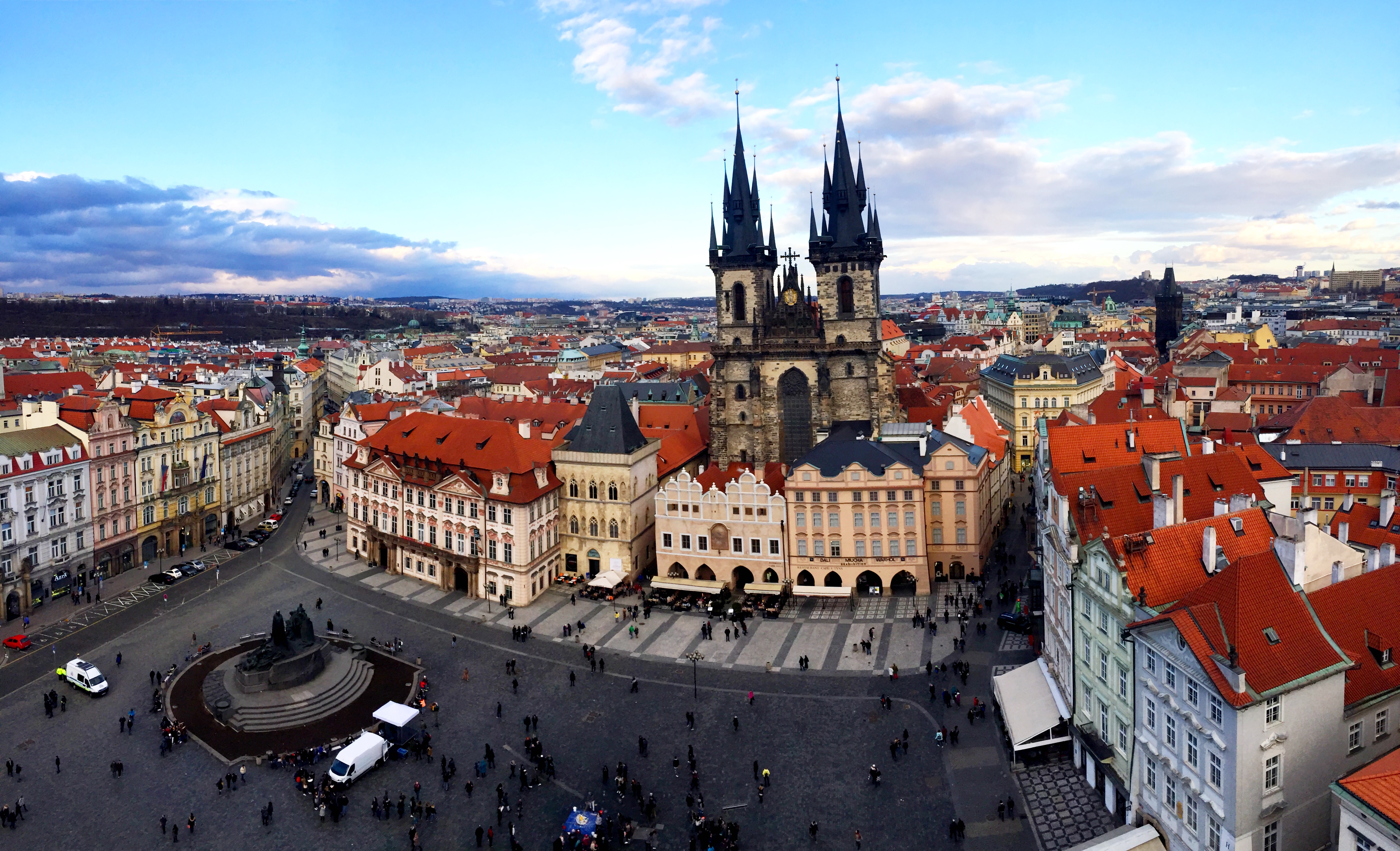 View of Prague, Czech Republic from Old Town Hall Tower. 