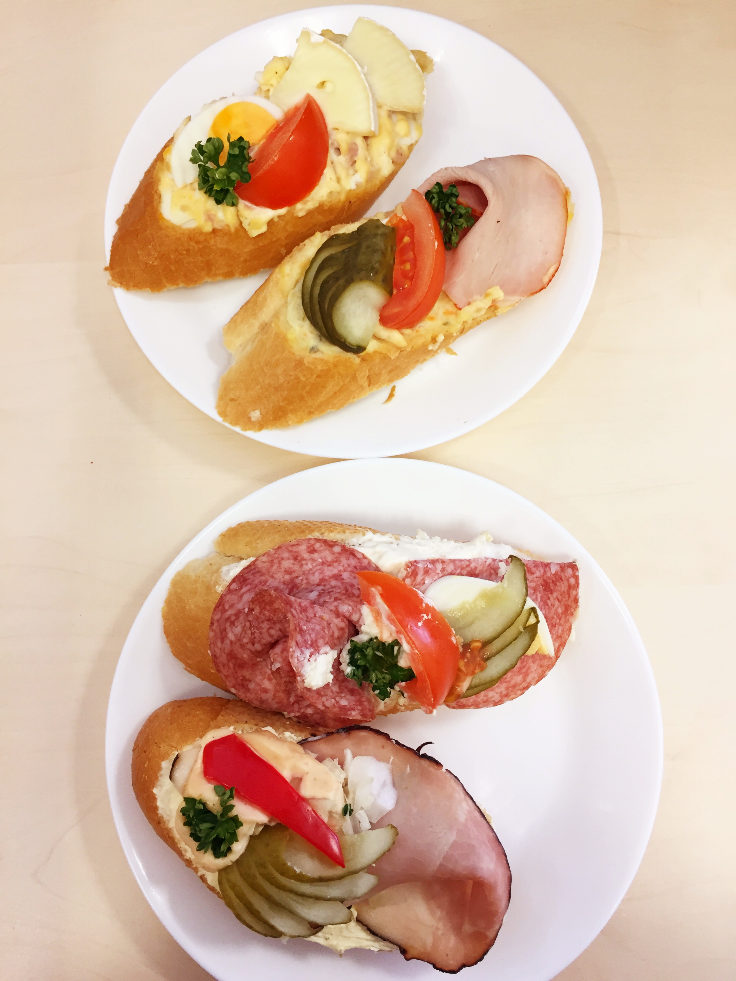 Lahudky open-faced sandwiches in Prague, Czech Republic