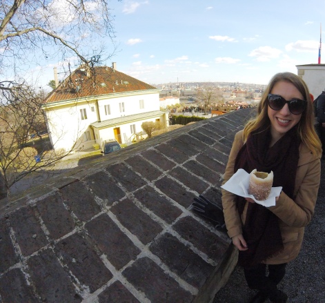 Trdelnik and view from Prague Castle