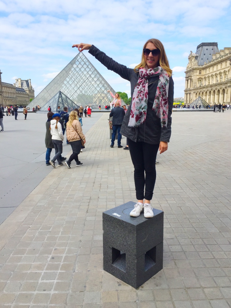 The Louvre pyramid in Paris, France