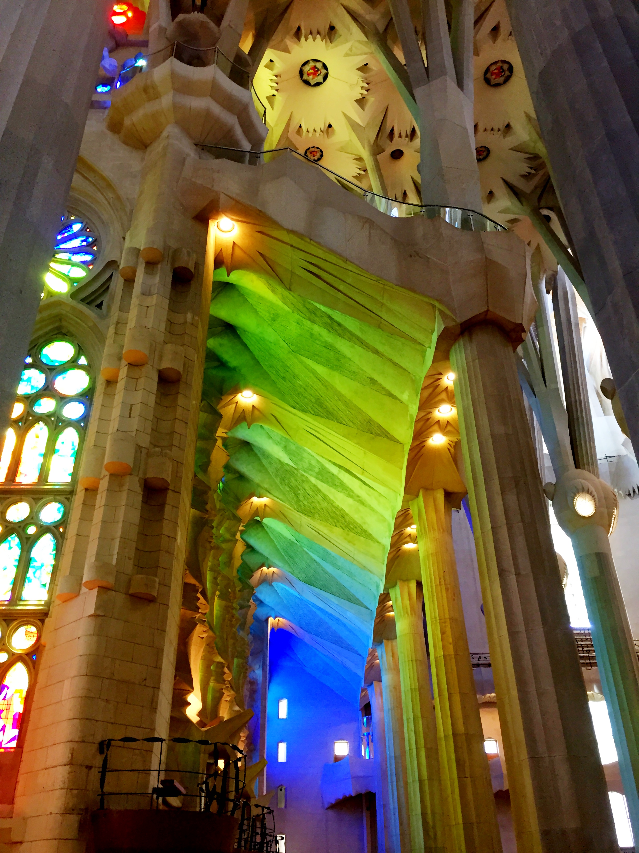 Stained glass colors in La Sagrada Familia