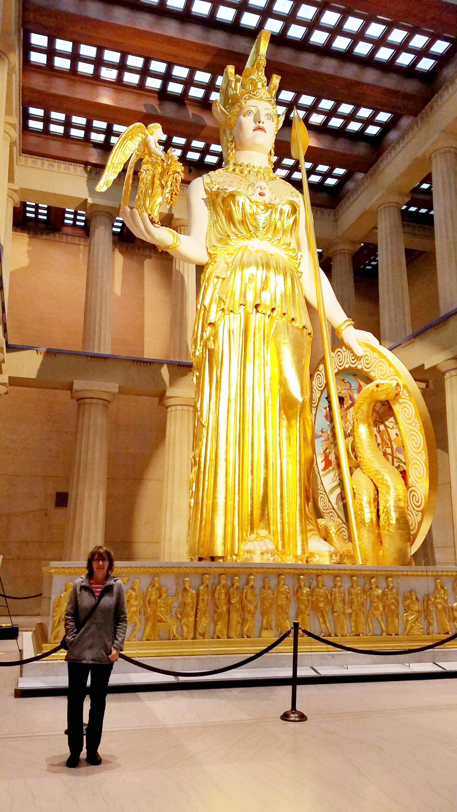 Statue of Athena inside Parthenon replica
