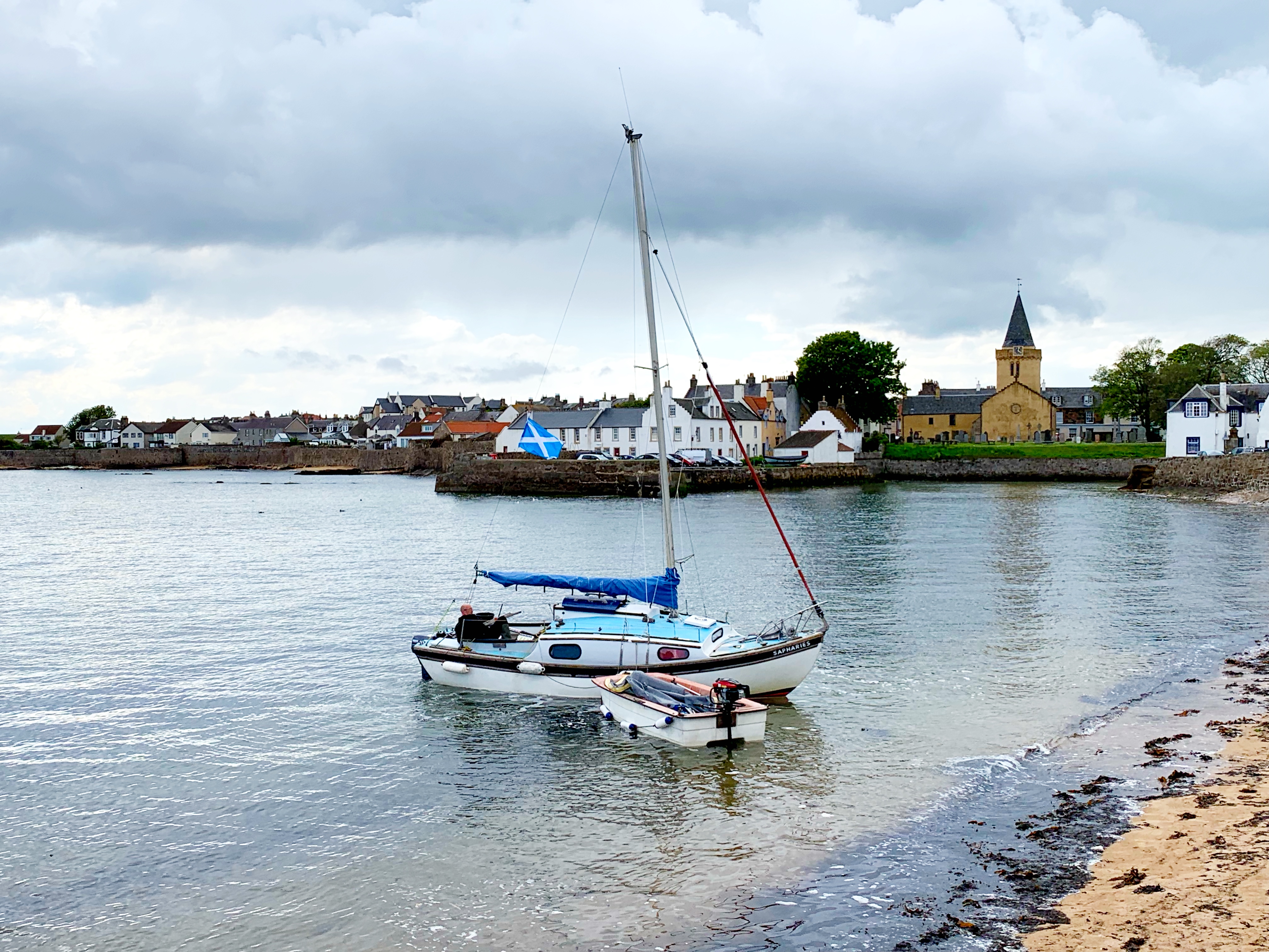 Small sailboat in Anstruther, Fife Scotland