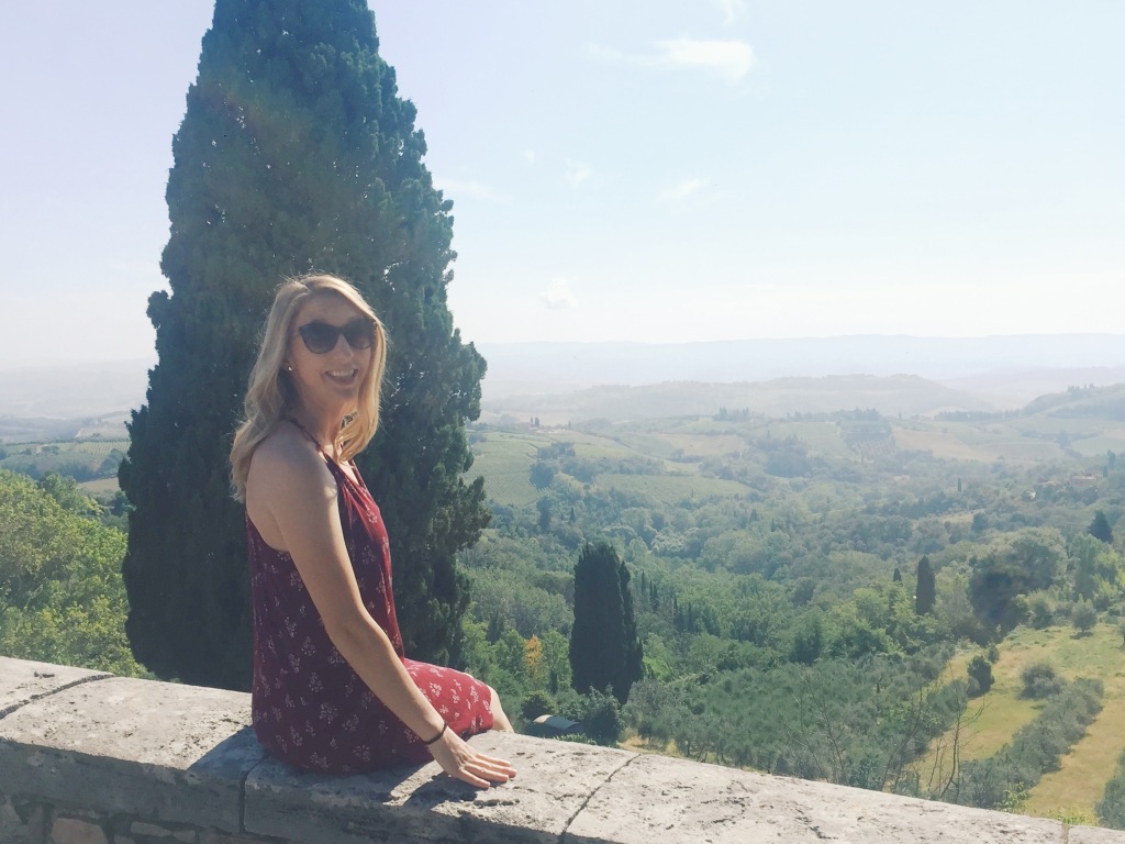 View of Tuscan hills from San Gimignano 